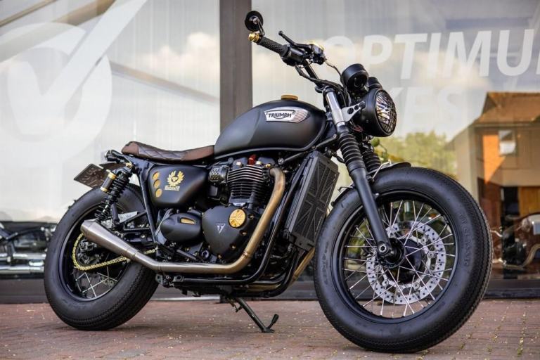 Triumph Bonneville T100 Black DOWN & OUT CUSTOMS BUILD ! STUNNING