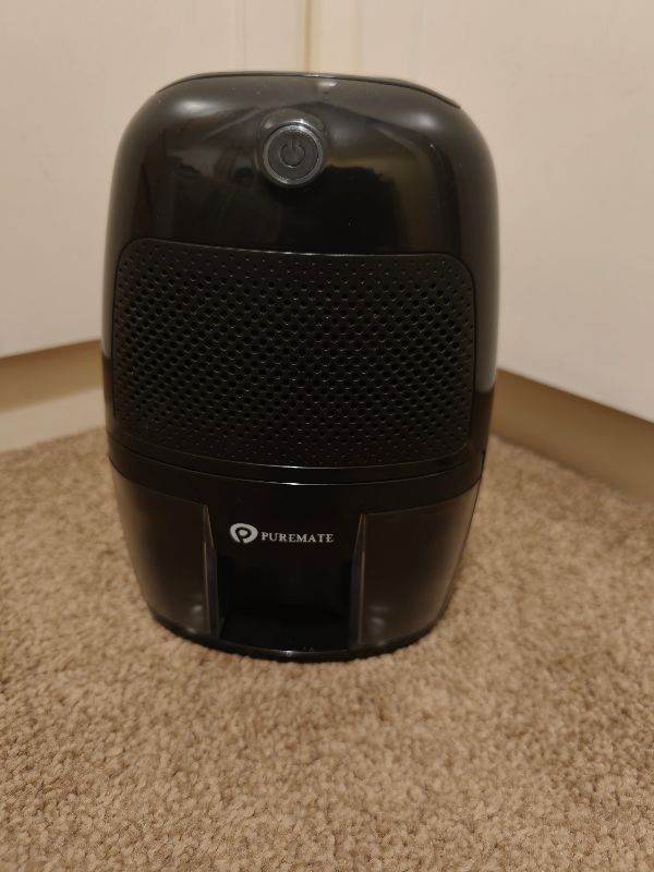 PureMate Dehumidifier 600ml Compact and Portable Mini Air Dehumidifier for Damp, Mould - Black