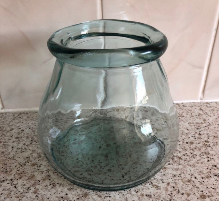 Recycled green glass vase / candle holder