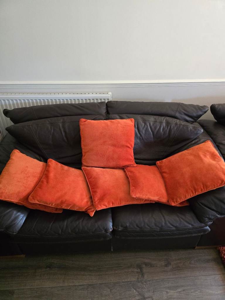Comfortable Brown Leather Sofa – Good Condition