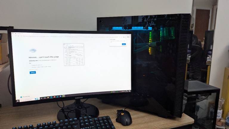 Desktop + Monitor + WiFi equipment 