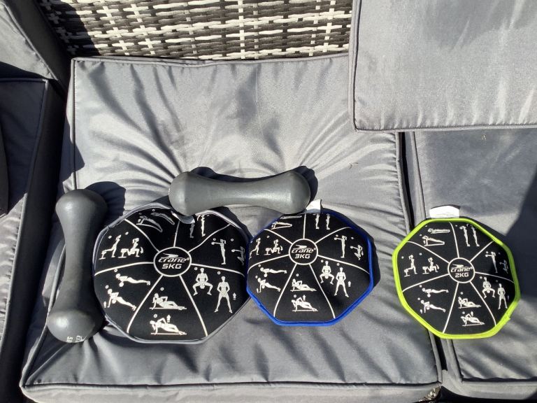 Crane 5KG Weight Discs and Dumbbells Set – Good Condition
