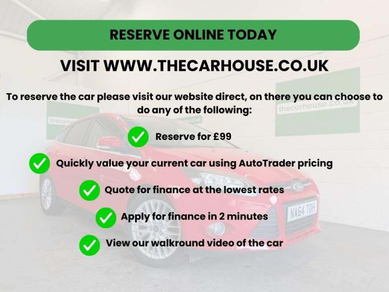 2014 Ford Focus 1.6 TDCi Zetec Navigator Euro 5 (s/s) 5dr HATCHBACK Diesel Manual