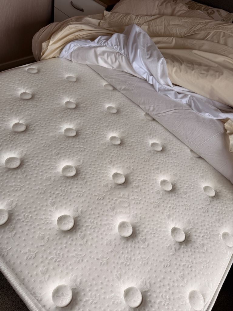 Divan Double Bed with Matching Headboard & Baker & Wells Mattress with ...