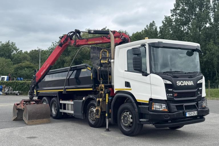 2021 21 plate Euro 6 Scania P410 XT 8X2 32t Tipper Grab
