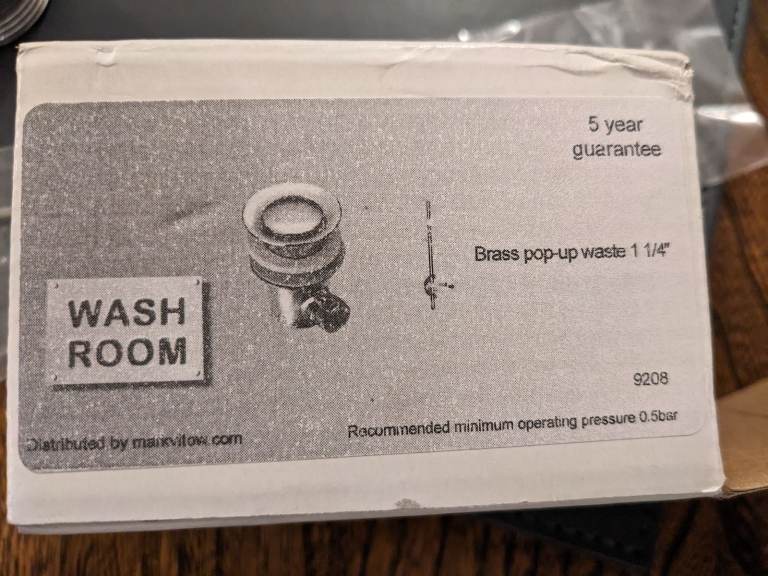 CHROMED BRASS SLOTTED 1 1/4 INCH BASIN POP-UP WASTE