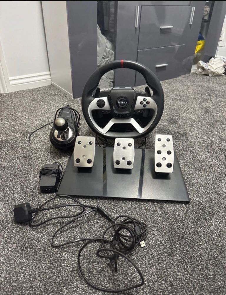 Maxx tech pro force feedback racing wheel kit pc, Xbox, ps4 