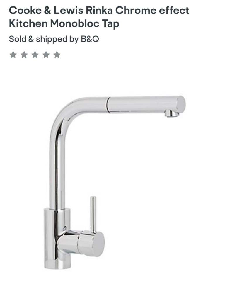 image for Cooke and lewis rinka pull out single lever kitchen mixer tap new in box