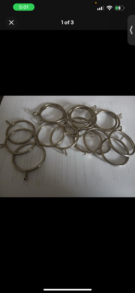 17 X STAINLESS STEEL METAL CURTAIN CAFE ROD POLE RINGS