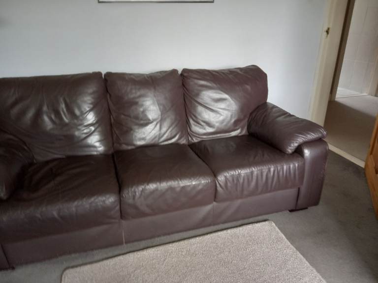Italian genuine leather 3 seater sofa