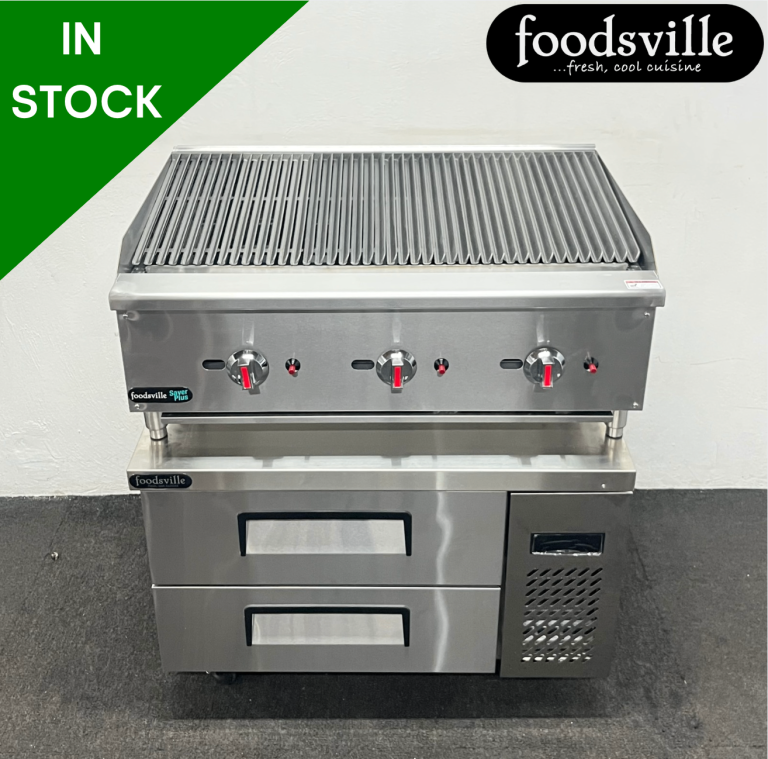 NEW Foodsville Gas Chargrill On Double Drawer CHILLED Chef Base - PAY OVER 9 MONTHS OR 20% OFF!