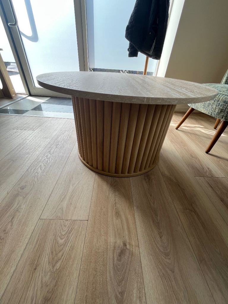 Circular Oak Coffee Table 