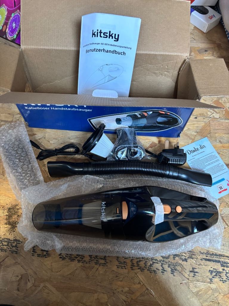 Kitsky Cordless Handheld Vacuum Cleaner – Portable, Rechargeable, Car/Home Use