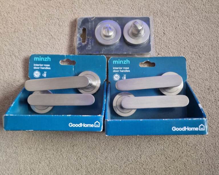 Door Handles and bathroom lock.