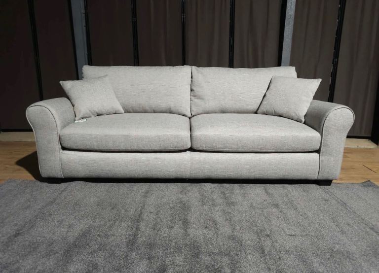Brand New Grey Fabric Sofa – Comfy Two-Seater