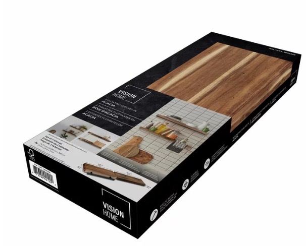 Vision Home Acacia Floating Shelves (Set of 2) – New