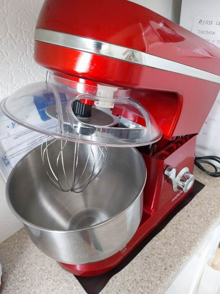 Red Morphy Richards Stand Mixer with Stainless Steel Bowl