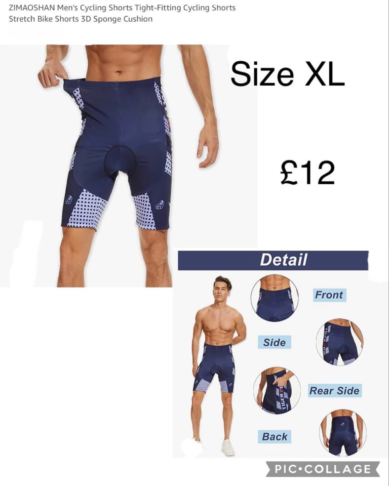 Men’s cycling shorts tight fitting size XL