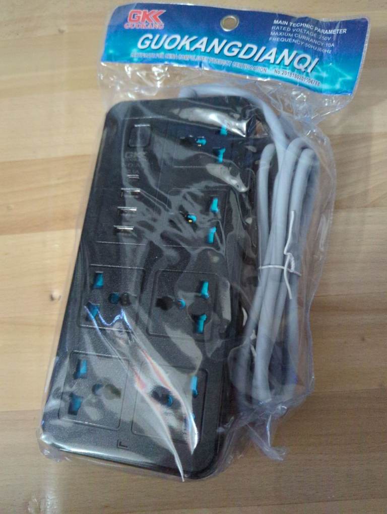 6-way + USB-A + USB-C extension cord (EU PLUG)