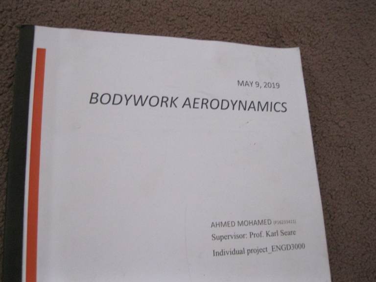SPORTS CAR BODYWORK AERODYNAMICS Book –TOTTENHAM N17