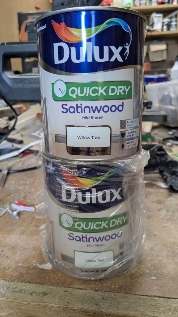 Two Dulux Quick Dry Satinwood (750ml) – Willow Tree, New