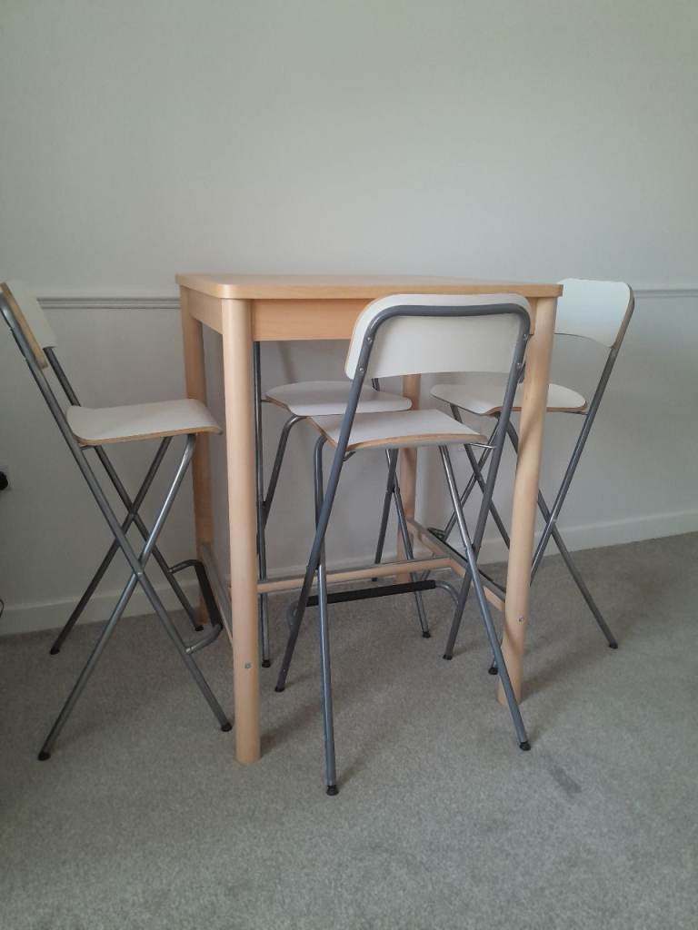 IKEA Ronninge Bar Table & 4 Franklin Bar Chairs