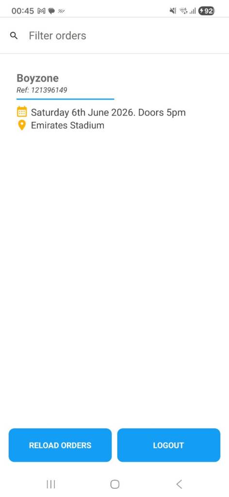 Boyzone ticket 