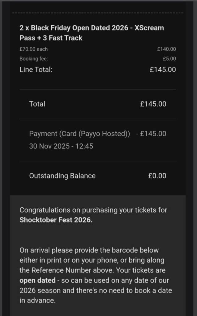 x2 Tulleys Shoctober Fest tickets