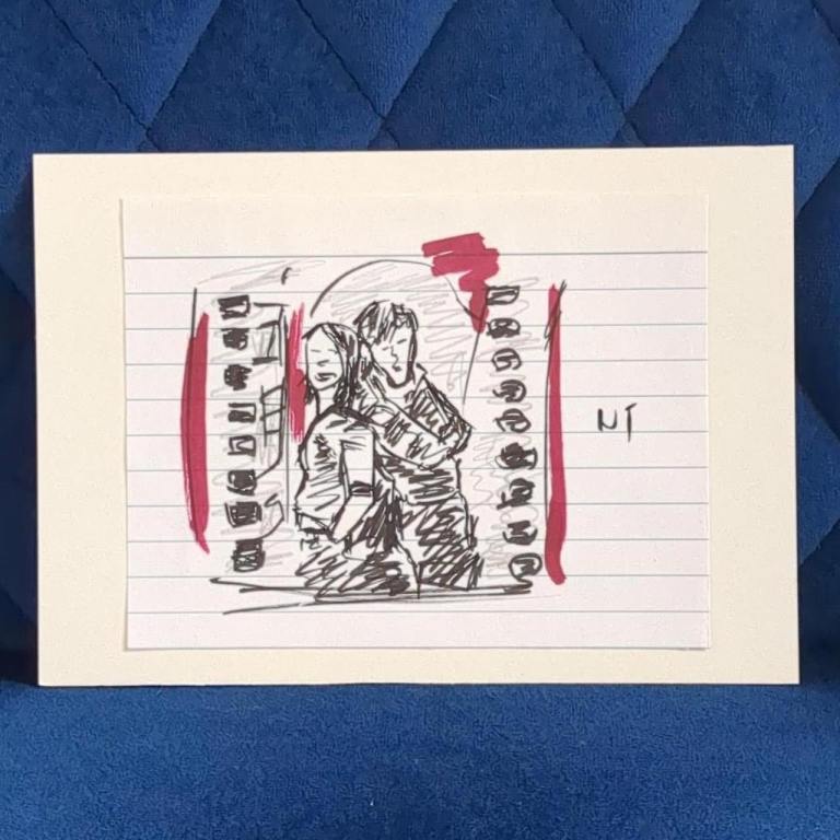 Original pen drawing 'Couple Strike A Pose' #sketch #artwork    