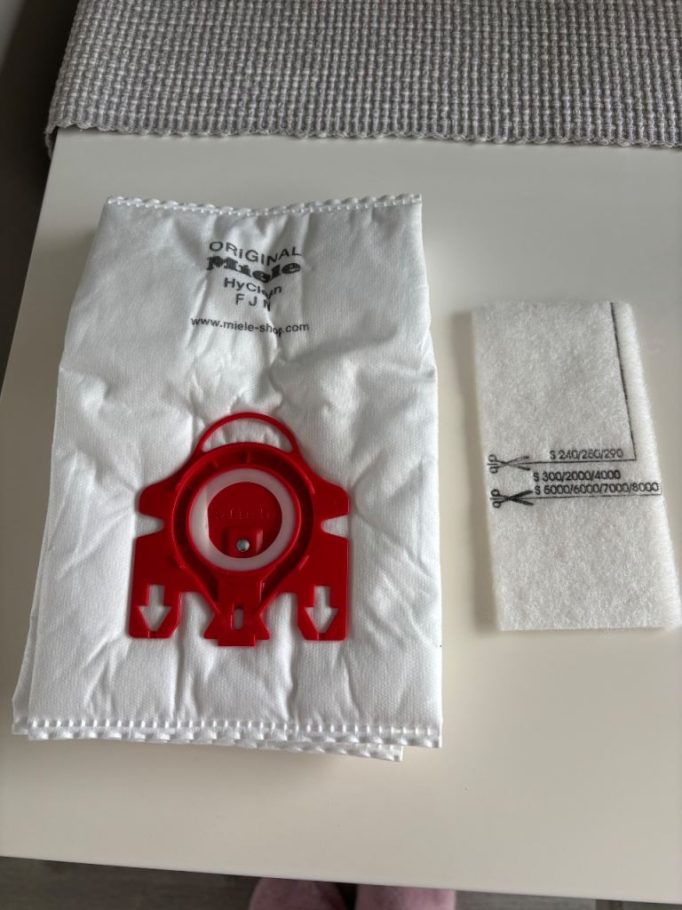 Two New Miele HyClean FJM Vacuum Cleaner Bags and Filter