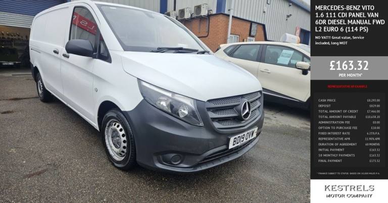 2019 Mercedes-Benz Vito 1.6 111 CDI Panel Van 6dr Diesel Manual FWD L2 Euro 6 (114 ps) PANEL VAN ...