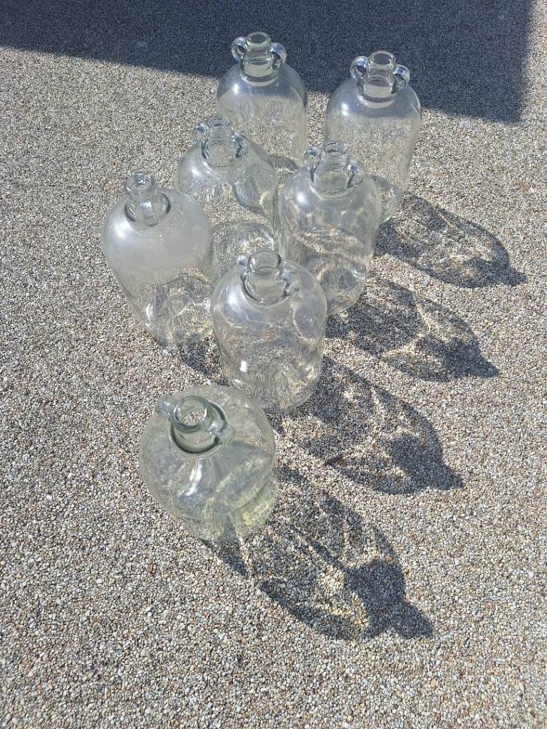 Clear Glass Bottles/Demijohns – Set of 10 Good Condition