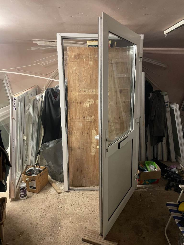 UPVC DOOR 205.5 x 102.5 cm - UPVC DOUBLE GLAZED DOOR **VERY WIDE** - CLEAR GLASS (REF: DX196)