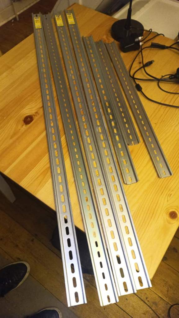 Set of DIN rails 35 mm.