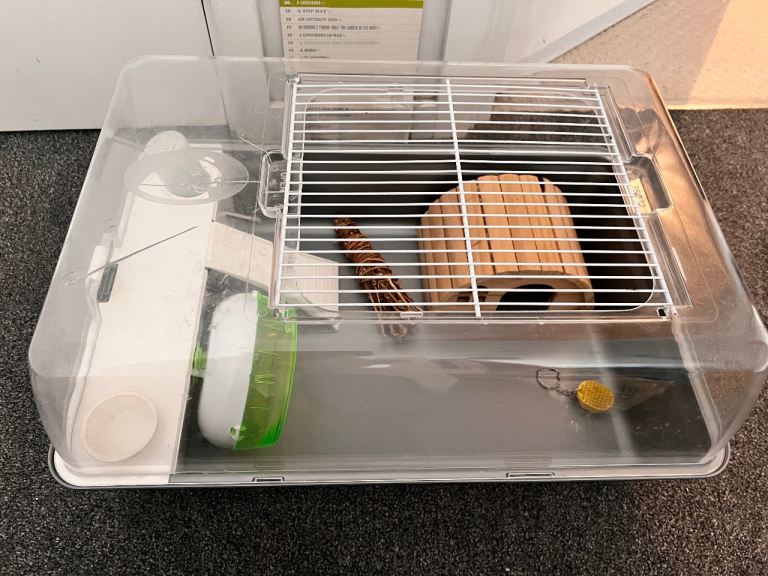 Small hamster cage with accessories (used)