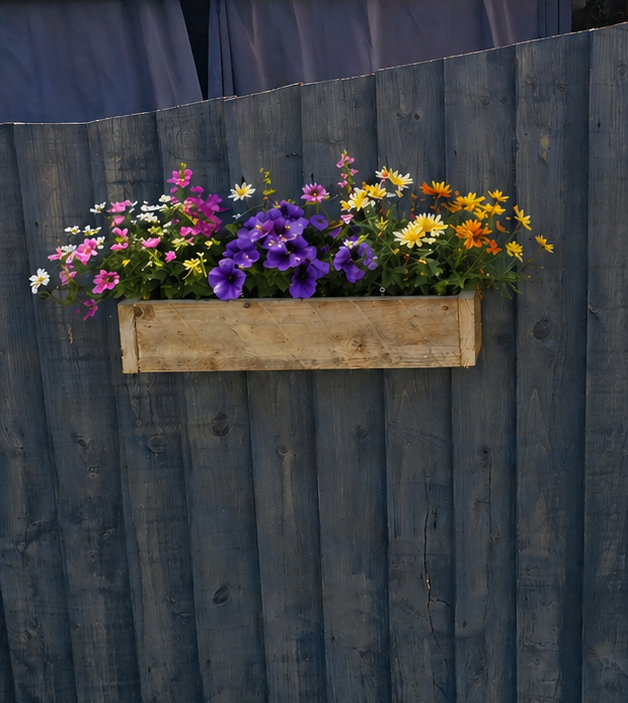 Rectangle wooden fence planter