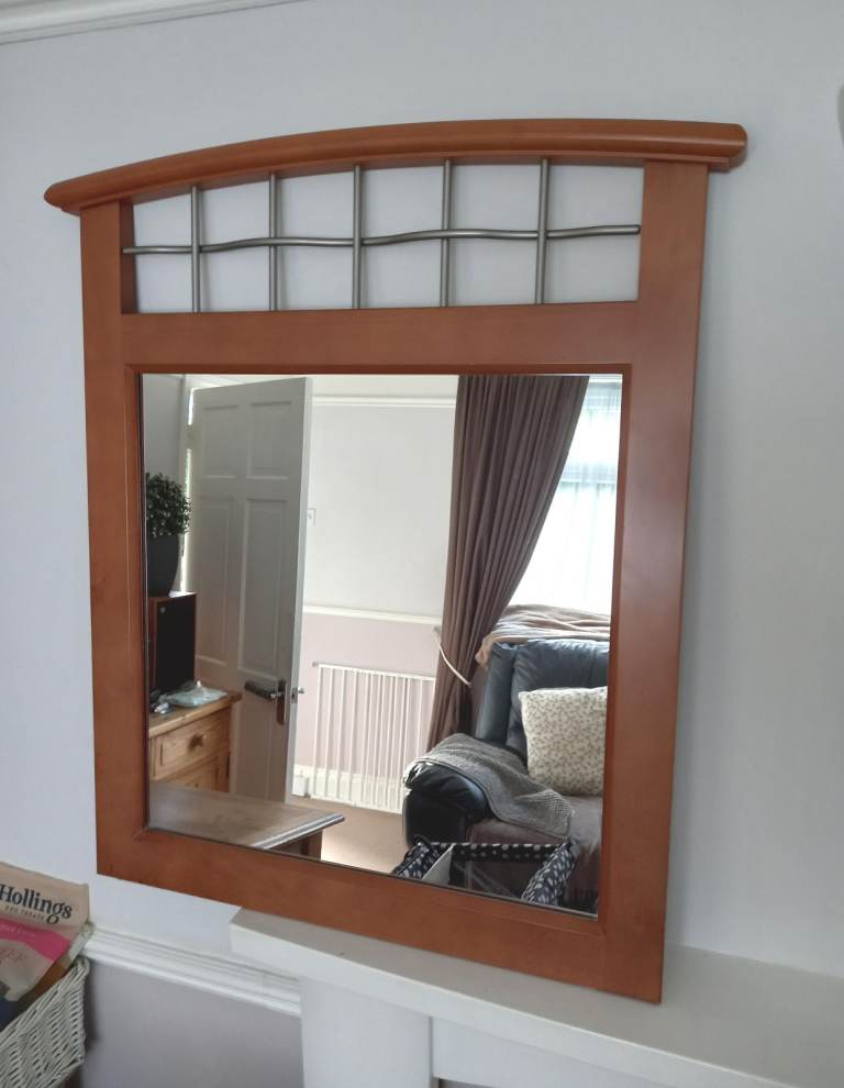 John Lewis - Solid Oak - Wall Or Mantle - Mirror - Modern - Style - Horfield