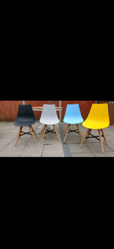 Colourful dining chairs  x 4 
