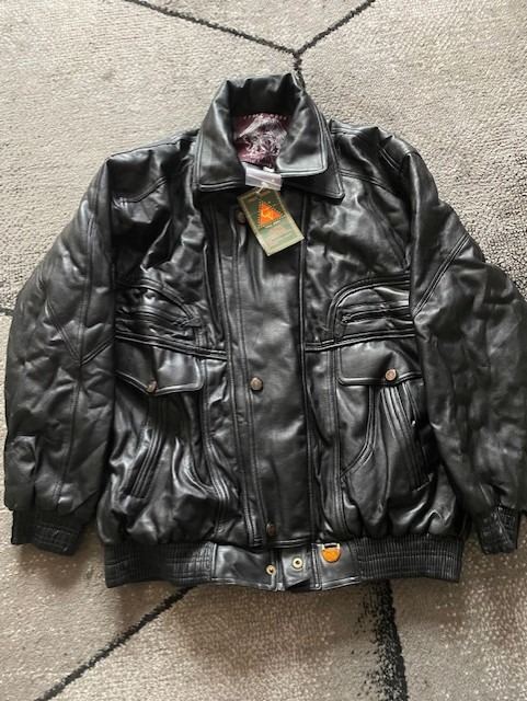 BLACK Italian Soft 100% Leather Full Zip Jacket Coat Size LARGE AND XL.new with tags