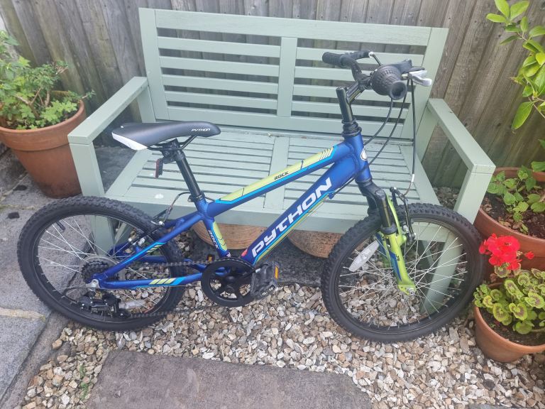 Python Kids Mountain Bike – Blue/Green, Good Condition