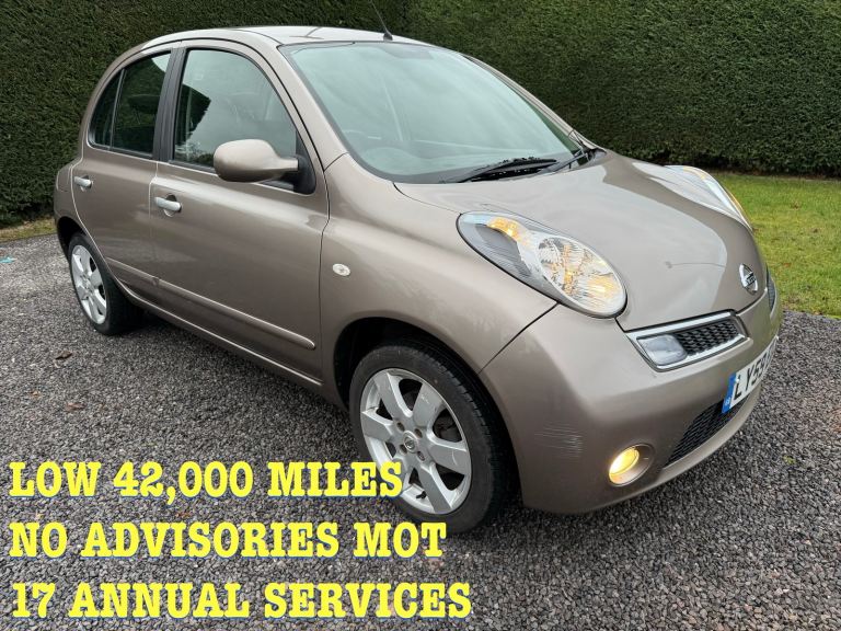 2010 NISSAN MICRA 1.2 NTEC 3 MTHS WARRANTY SEPT26 NO ADVS MOT 42000 MLS 17 SVCS 