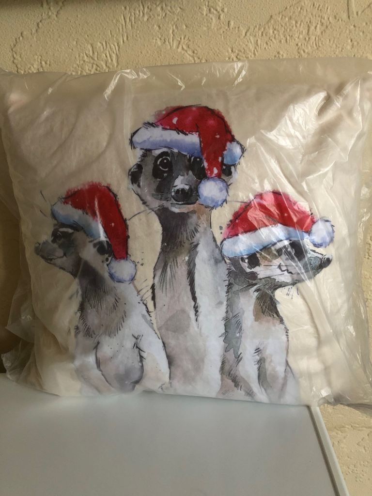 Christmas Meerkat Cushion