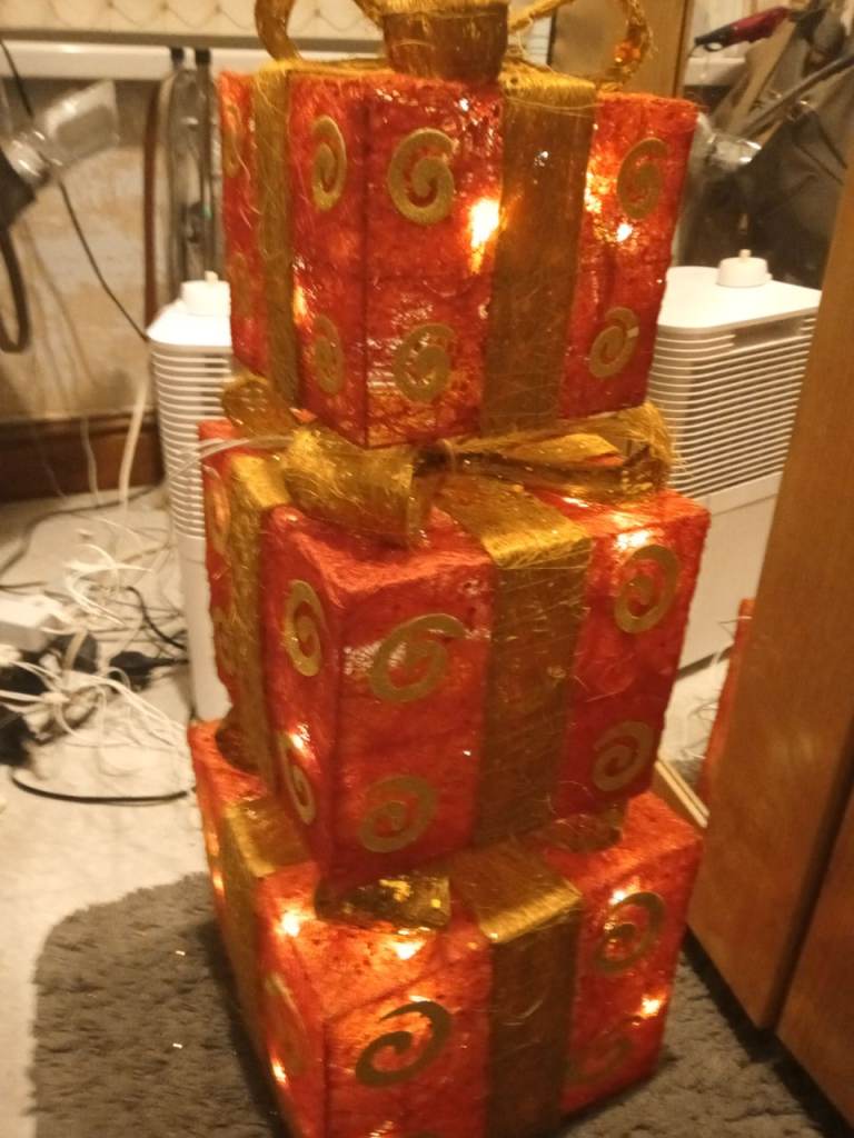 image for 3 light up xmas christmas parcels