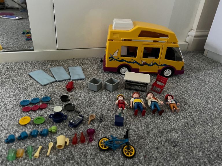 Playmobil Camper Van with Figures and Accessories – Good Condition