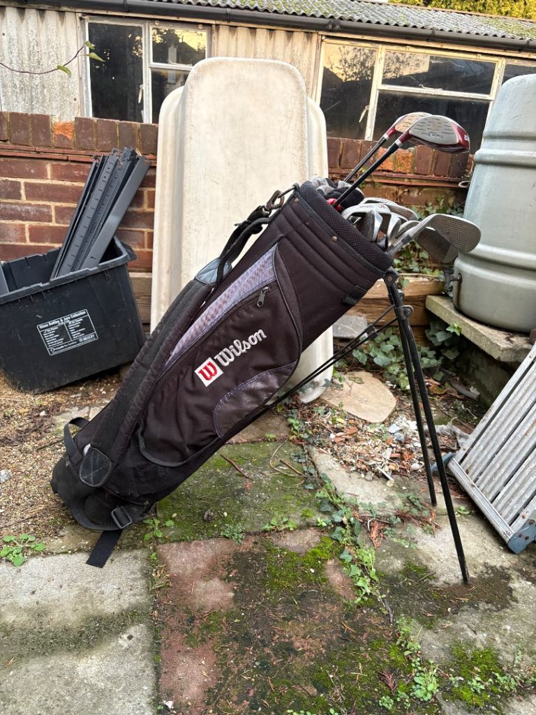 Wilson golf bag and clubs 