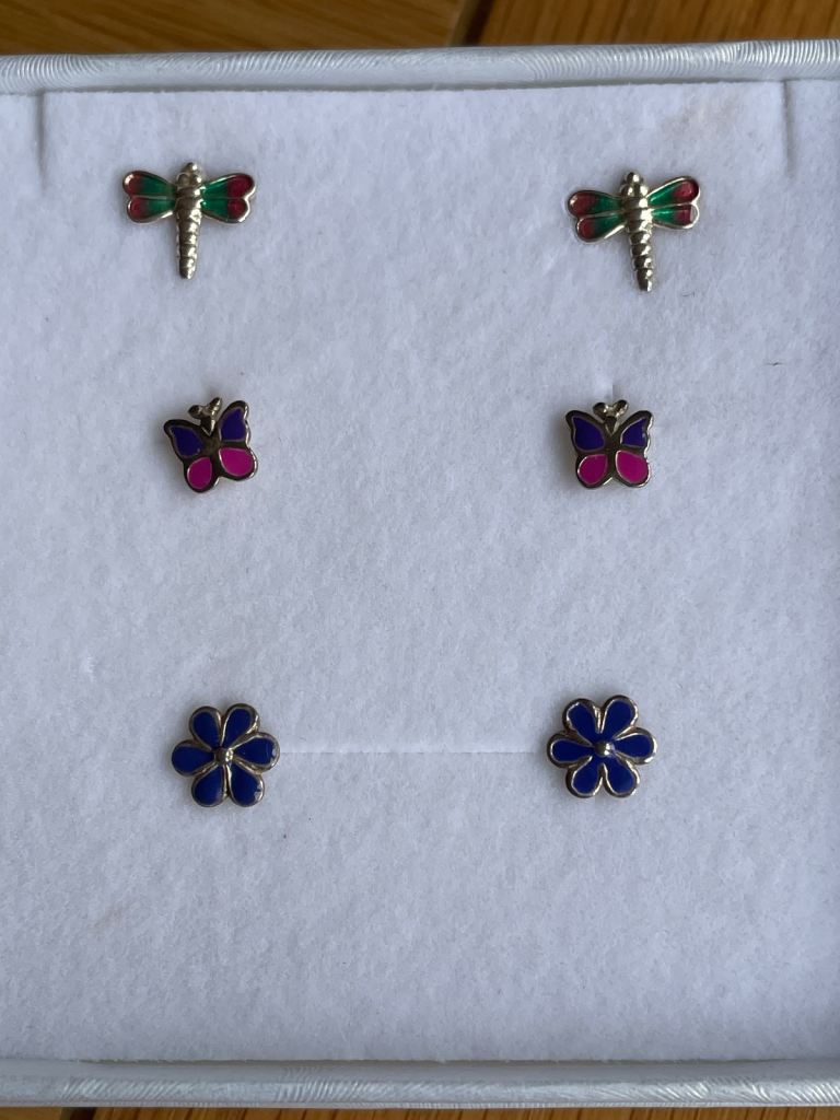 3 x pairs Heather Needham sterling silver enamel  - £6.50