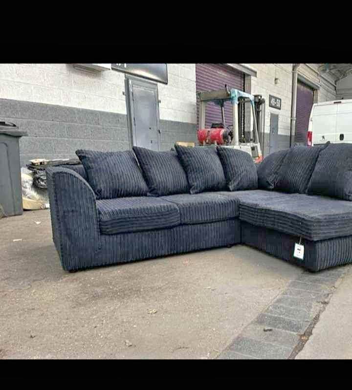 🔰🖤Corner L Shape 3Seater With Cushions 3+2 Seater With Stool Sale