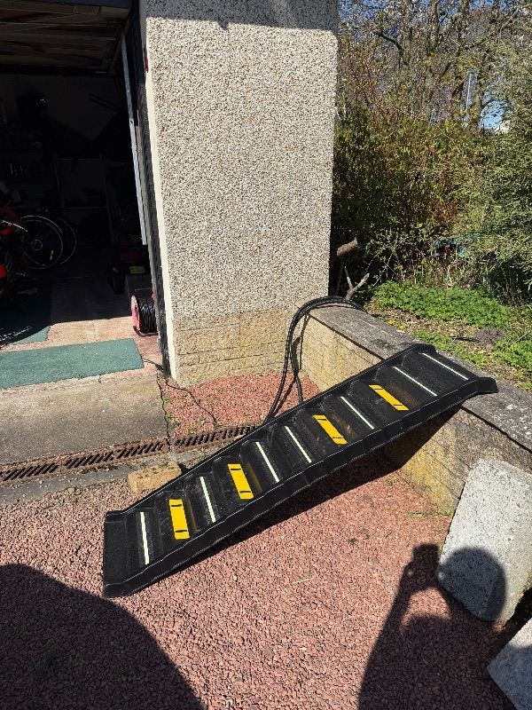Lightweight dog ramp, small steps. 