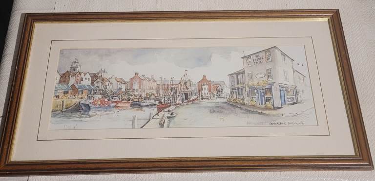 Beth Altabas  Camber Dock Portsmouth  Signed Print 53cm x 27cm