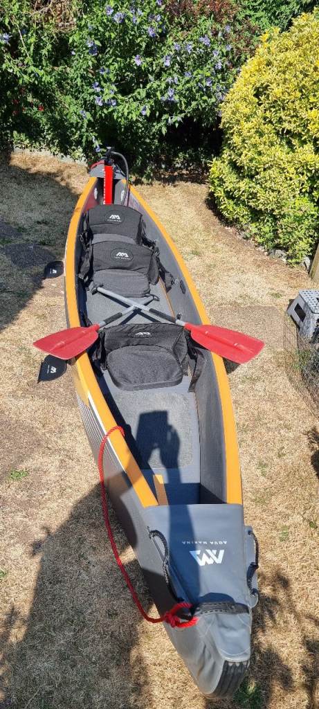 Canoe Kayak Aquamarina tomohawk  Air C, 3 man inflatable drop stitch + accessories - £600.00 NR5 0DH
